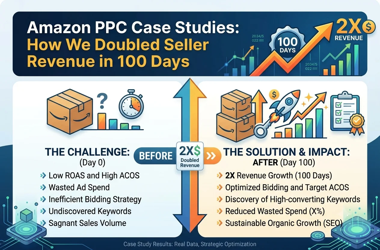 Amazon PPC Case Studies: How We Doubled Seller Revenue in 100 Days