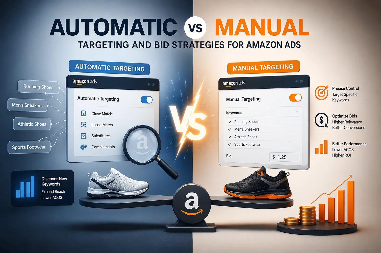 Automatic vs Manual Targeting and Bid Strategies for Amazon Ads